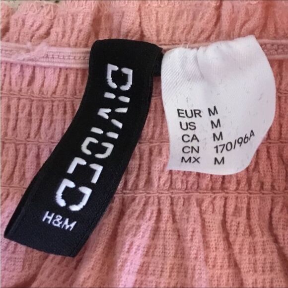 Pink off shoulder H&M fairy top peasant milkmaid boho fairycore witchy feminine - Picture 4 of 4